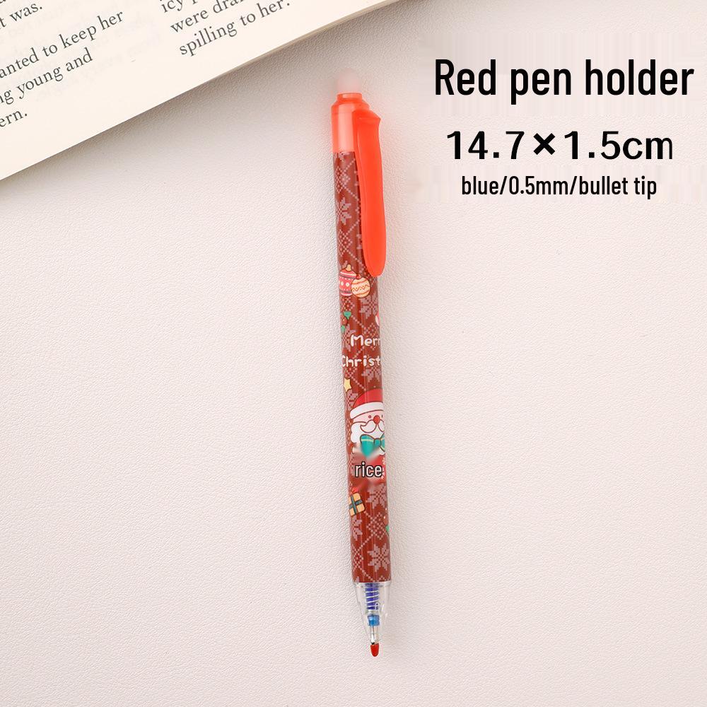 

Праздничная стираемая ручка с пулевидным наконечником и кнопочным механизмом – Высокоценный студенческий рождественский канцелярский подарок 0.5mm