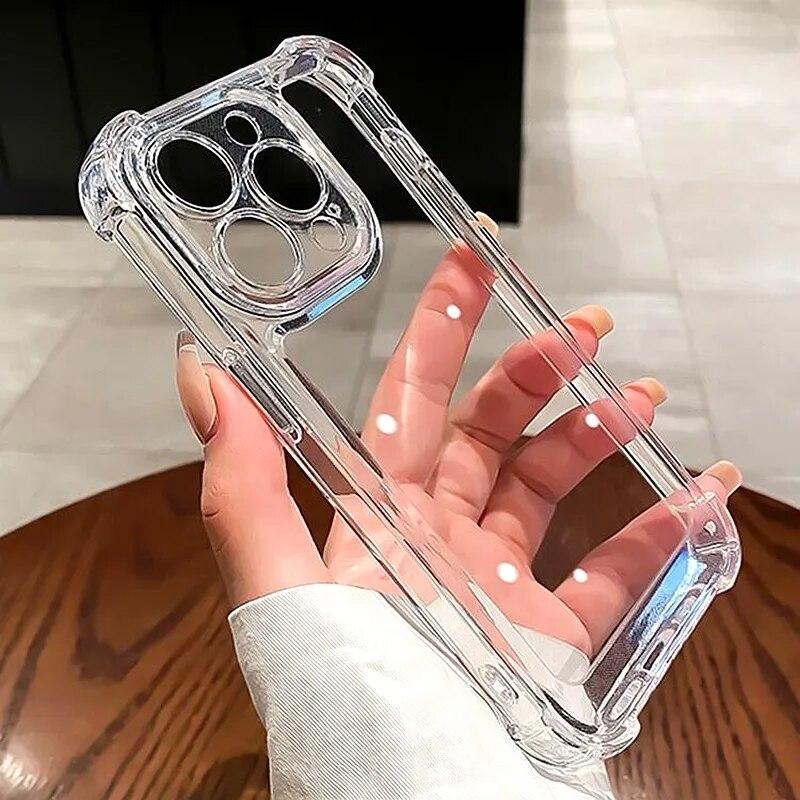 

Роскошный прозрачный противоударный чехол для телефона Iphone 14 13 12 11 15 Pro Max X Xr Xs Max 7 8 Plus, прозрачный чехол-бампер