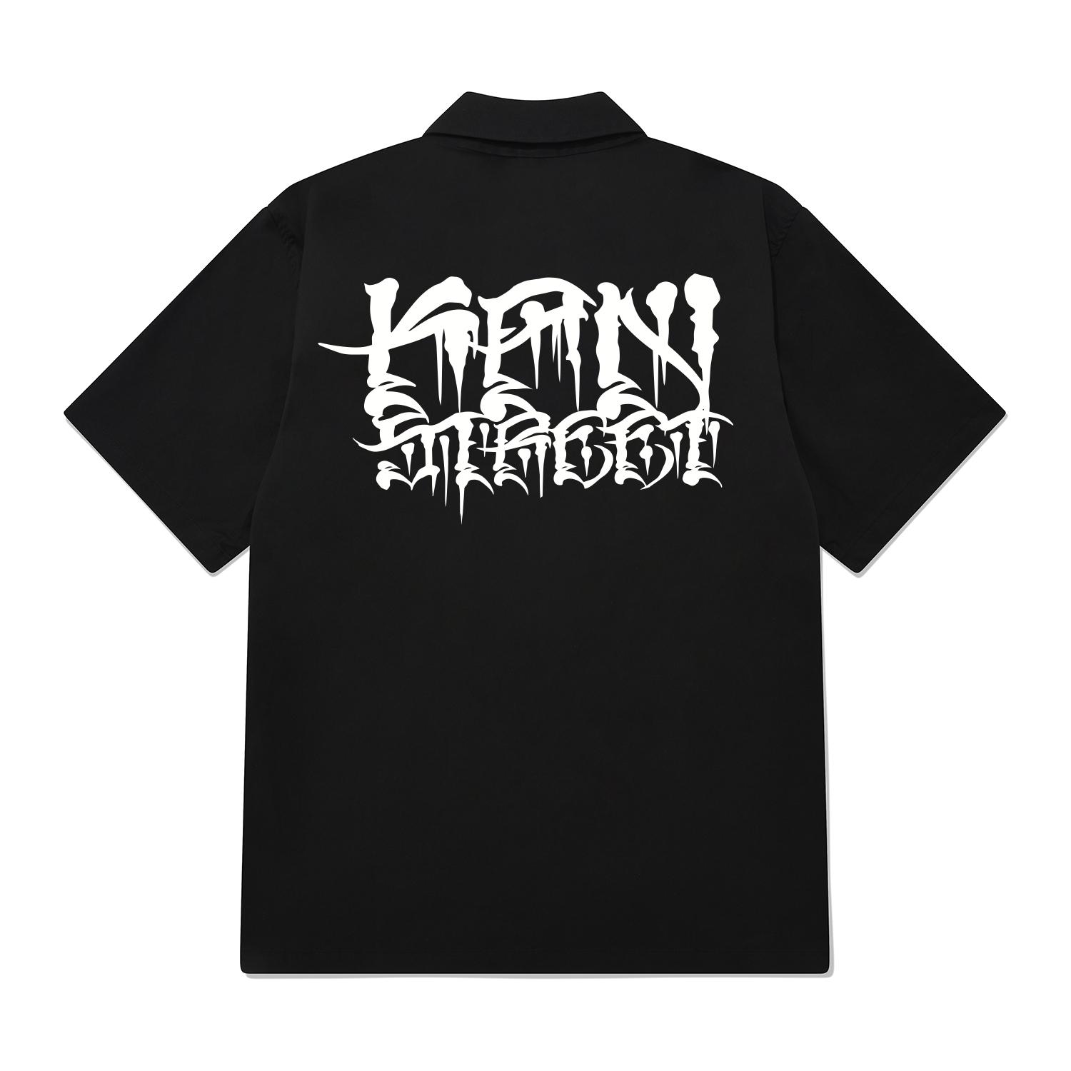 Khan 6312 Kysb0183 Футболка с темной надписью, короткий рукав, черная Black/L