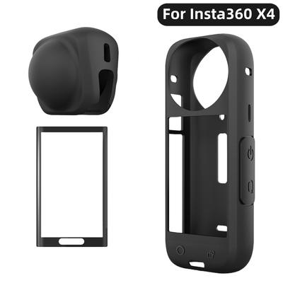 Funda de silicona para tapa de lente, protector de pantalla de vidrio para cámara de acción Insta360 X4, accesorios de protección antipolvo.