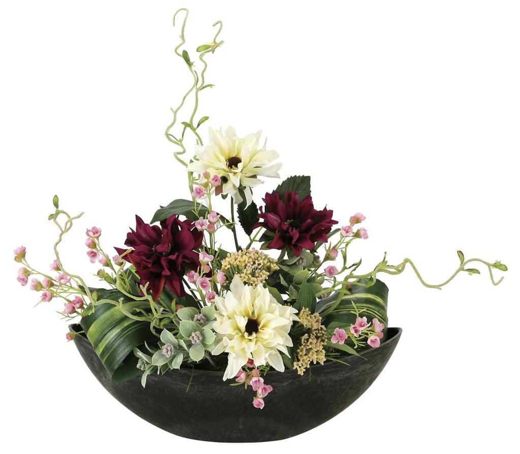 Artificial Flowers Flower Photocatalyst Fake Interior Plants Style "Art Arrangement" (Air Purifying) (Japanese Arrangement Dahlia)