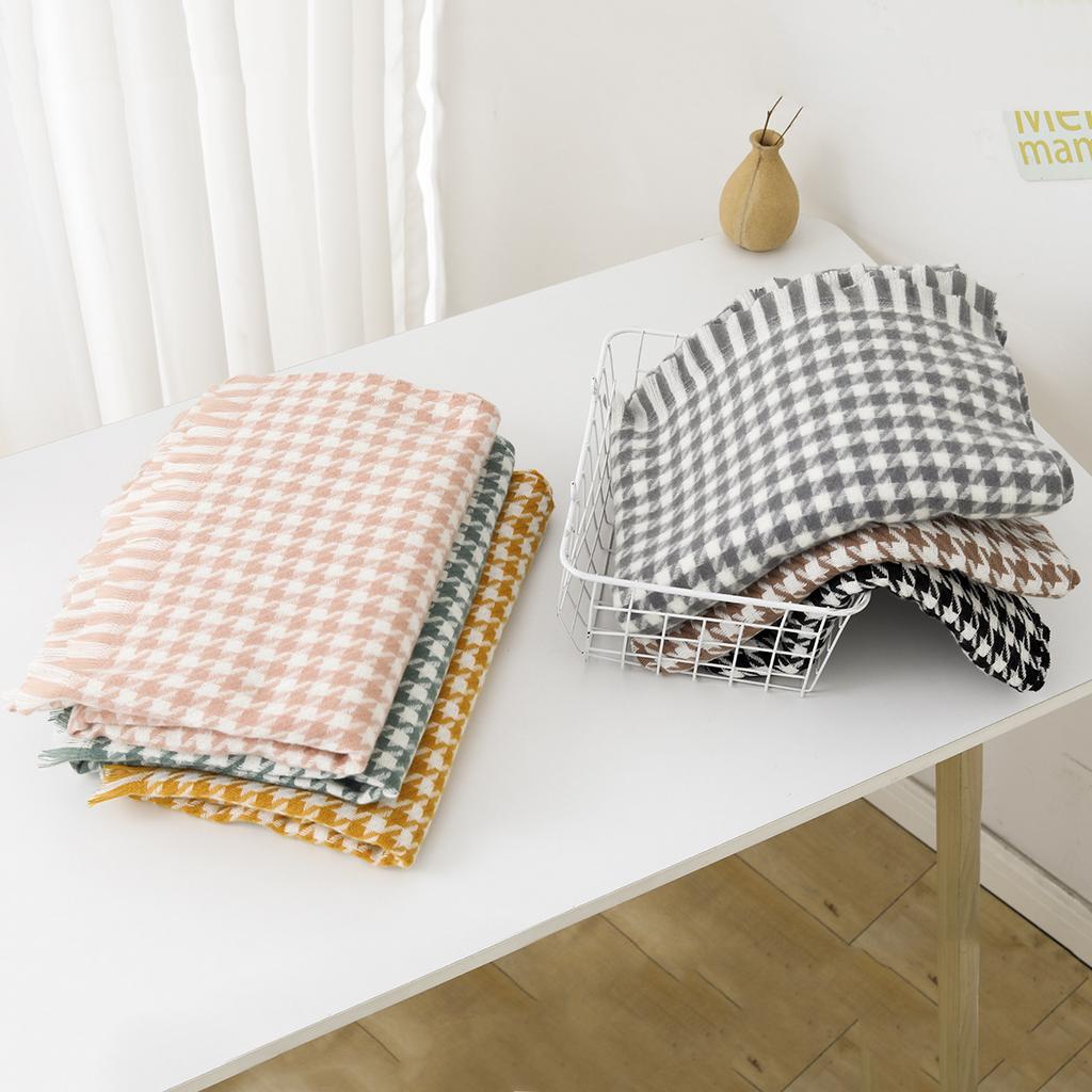 Autumn And Winter New Scarf Women'S Thickened Imitation Cashmere Versatile Student Friendly Shawl Long Checkered Scarf