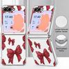 Pink Bowknots Print Case For Samsung Galaxy Z FlIP 7 FE 6 5 Z Flip7 Flip6 Flip5 Luxury Plating PC+PU Leather Hybrid Folding Phone Cover