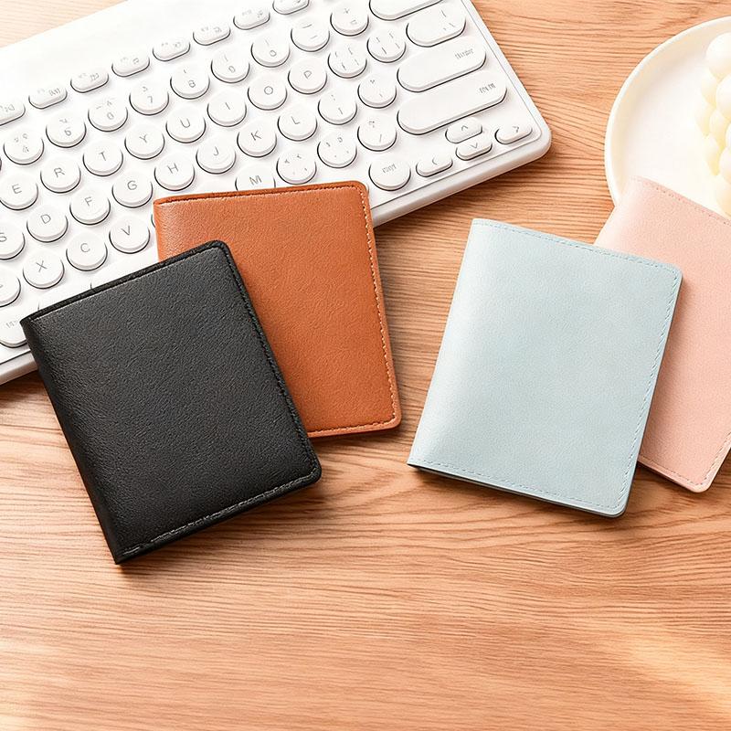Small Credit Bank Card Purse Solid Leather Multi Slot Coin Money Card Holder Wallet Women Men Ultra-thin Id Card Holder Bag Case