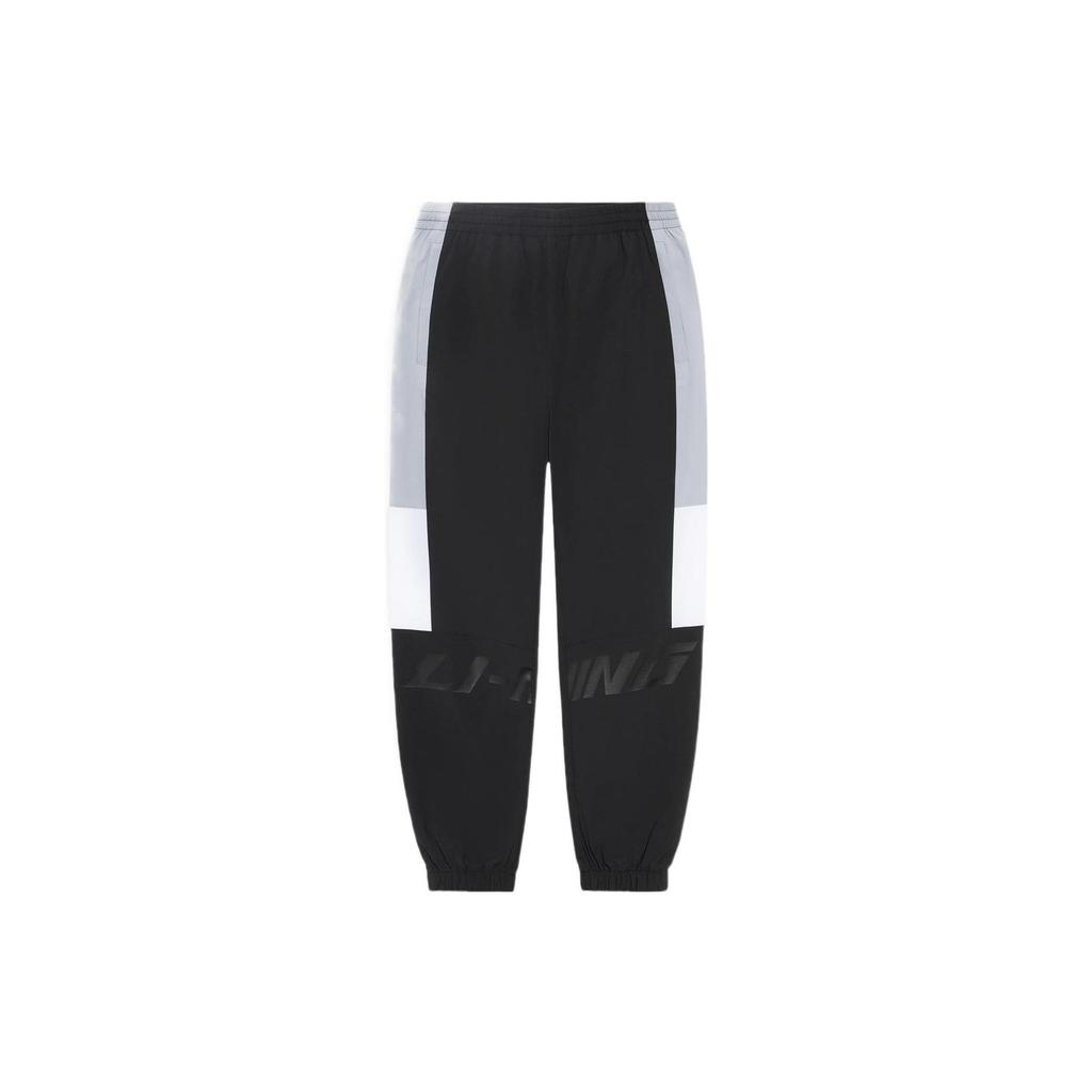 Li-Ning Color Block Cuffed Long Pants Men Bottoms Black AYKS309-1