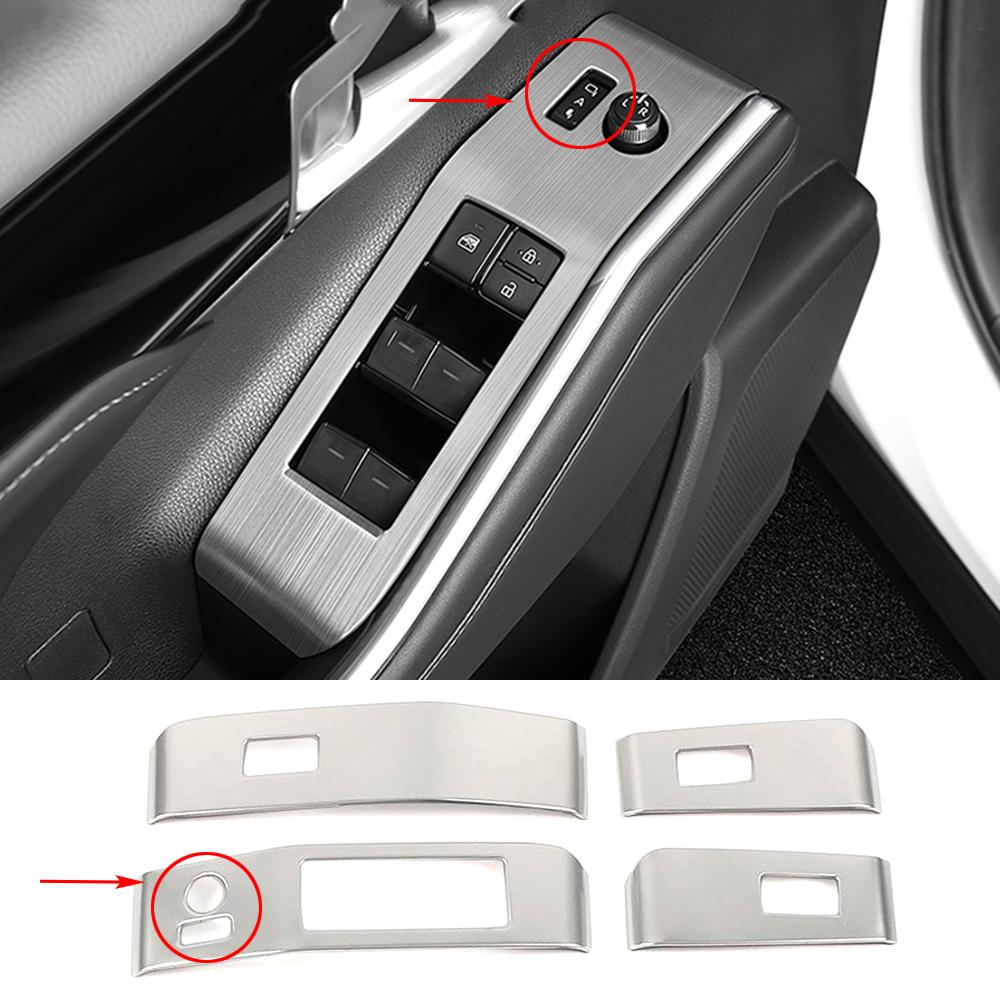 

Для Toyota Highlander XU70 2024 автомобильный переключатель стеклоподъемника кнопка крышка отделка двери подлокотник панель аксессуары для интерьера нержавеющая сталь