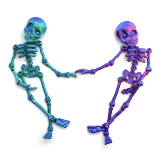 3D Printed Skeleton Articulated Skeleton Figure Collectible Flexible Skeleton Fidget Toy for Halloween Decoration Stress Relief