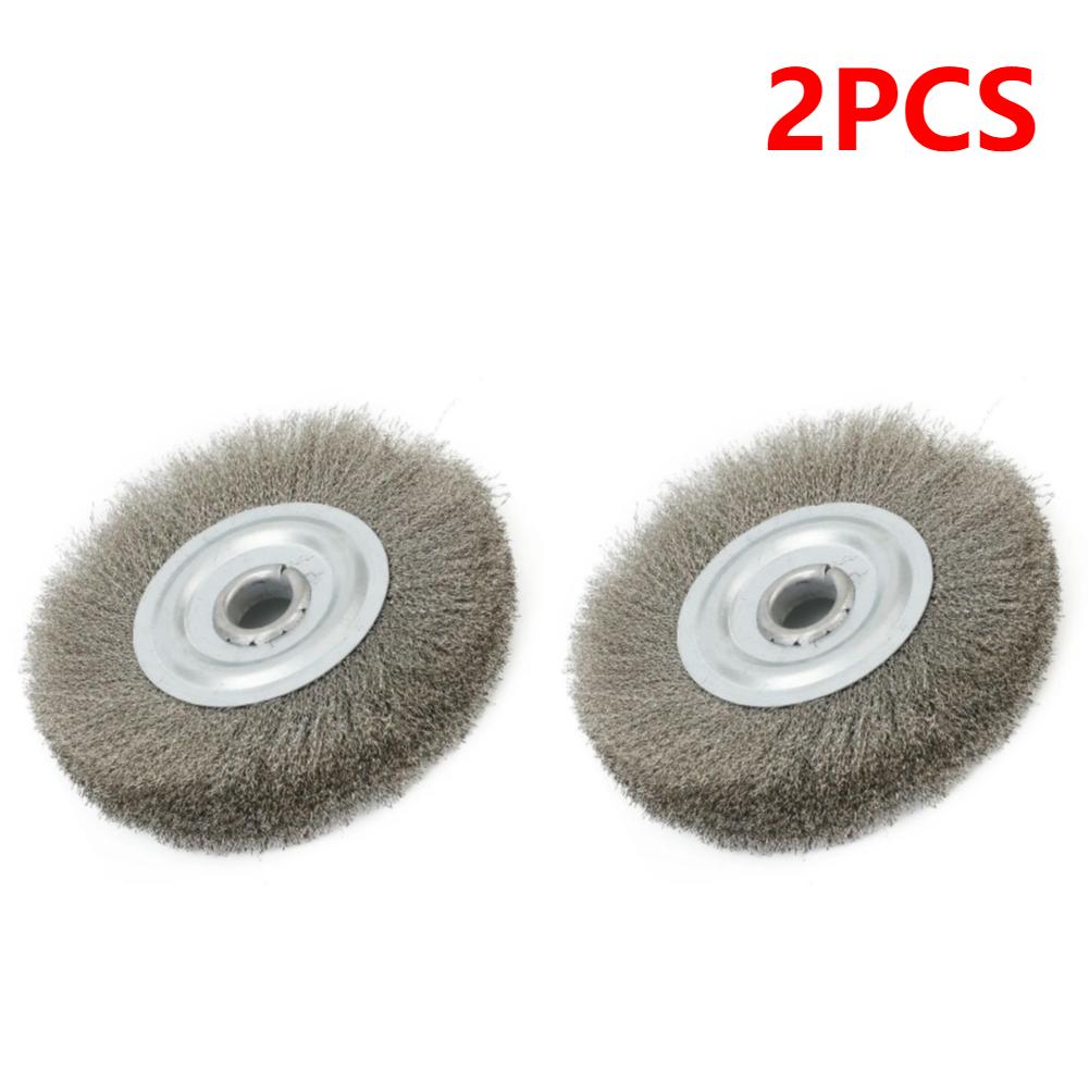 Wire Wheel Brush 5inch Crimped Stainless Steel Wheel Brush Bench Grinder Abrasive Tool 16mm Hole Drill Brush Polishing Tools