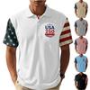 Men's Loose And Casual Flag-print T-shirt, Short Sleeve Shirt