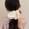 3pcs French Style Silk Nail Bead Large Intestine Hair Ring High End Fluffy Pleated Headband with Gentle and Versatile Hair Tie