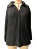 2025 Autumn/Winter Women's Plus Size V-Neck Ribbed Brushed Long Sleeve Top
