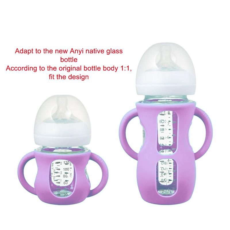 2/4Pcs Silicone Sleeves For Avent Baby Bottles Anti Breakage Baby Bottle Holder With Handle
