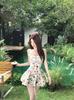 Sweet Design French Suspender Dress Women's Summer Floral Skirt Sweet A-shaped Skirt