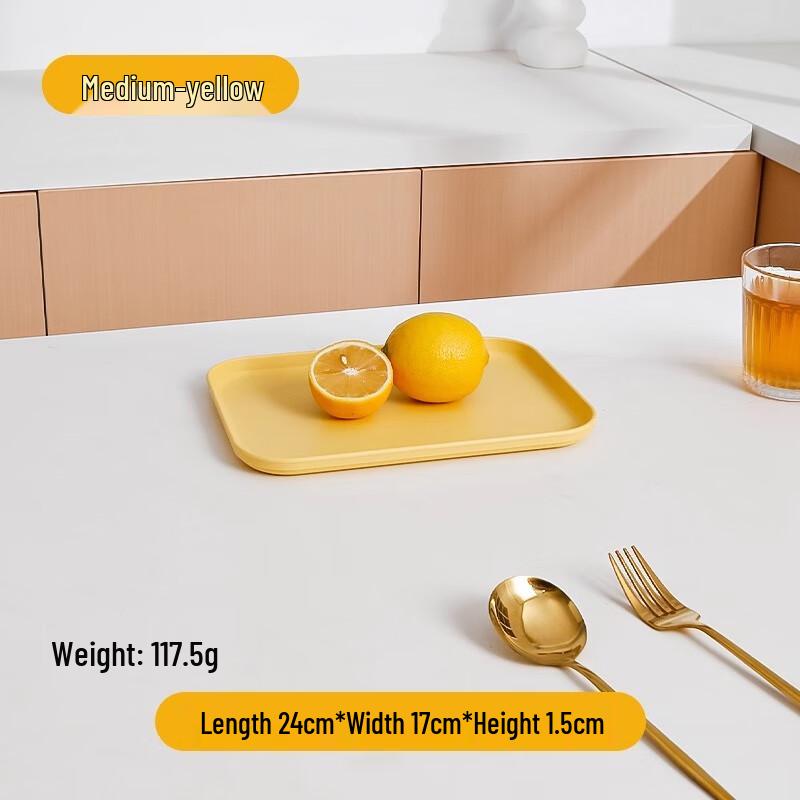 Thickened Rectangular Straw Tea Tray