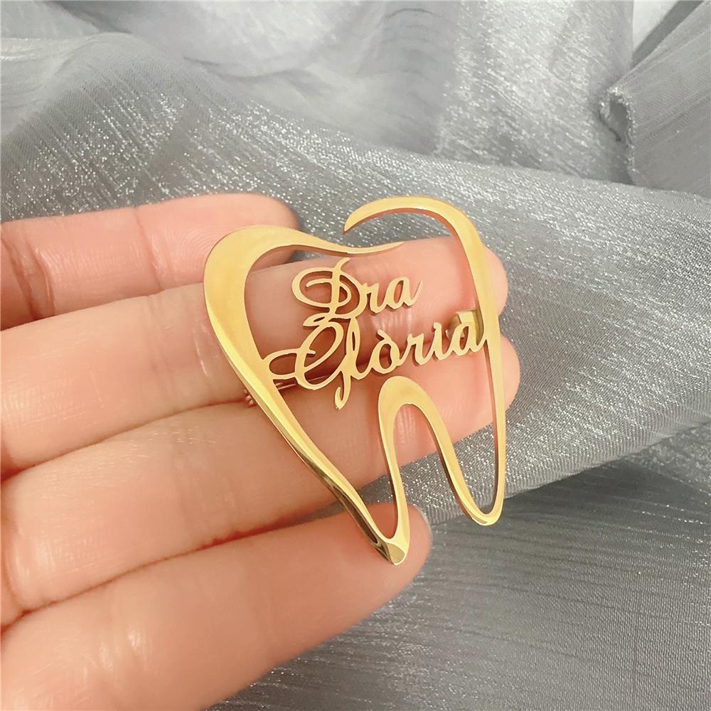 Custom Brooch-Personalized Stainless Steel Custom Pins Nameplate Brooch-Meeting Attendance-Company -Customied
