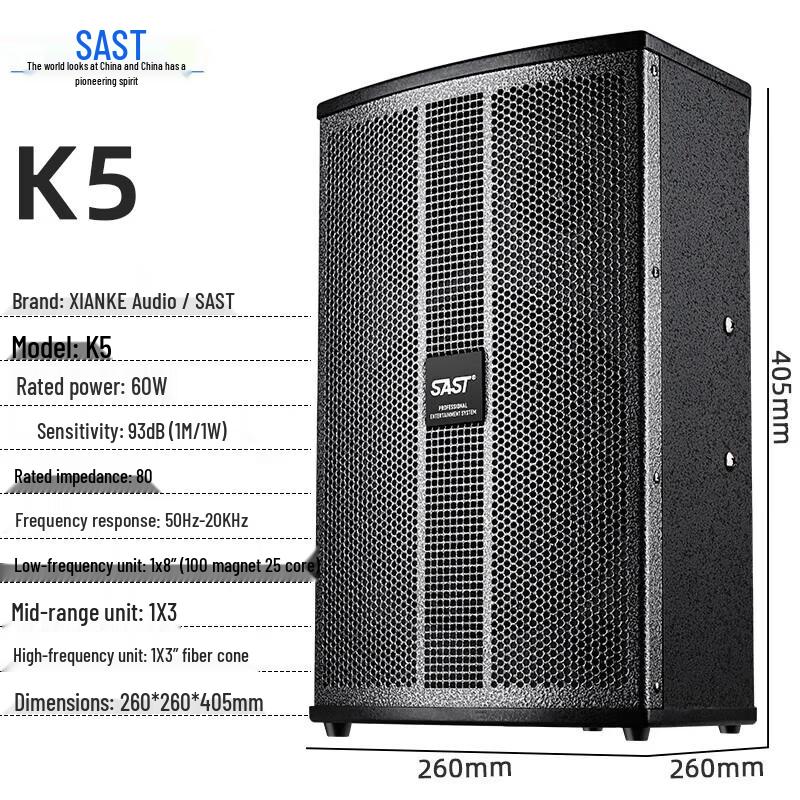SAST K5V Dual 8-inch Speaker Set with Microphones (CN version)