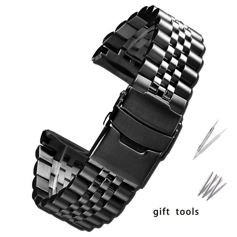 

Solid stainless wristband for Seiko steel watch strap abalone series turtle srpa21 srp777 srpc25 srp773 Bracelet 22mm watchband 22mm чёрный