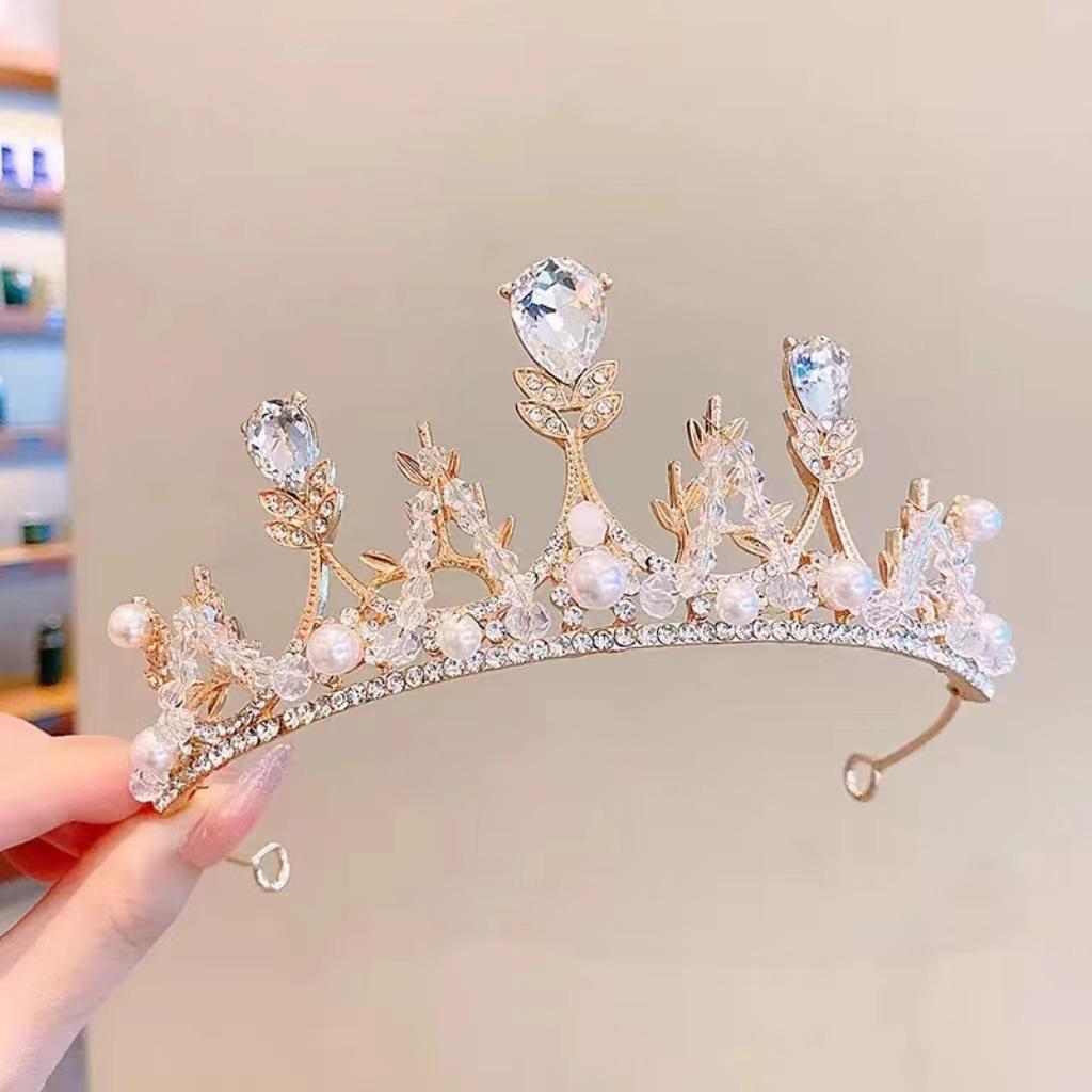 Birthday Crown Headwear Princess High-End Crown Girls Hairpin Headband Children Little Girl Headband Bridal Hair Accessories