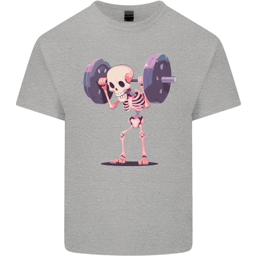 Gym Skeleton Bodybuilding Training Top Unisexs Light Cotton TShirt