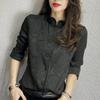 Damen Langarm Chinesischer Stil Vintage Bluse Temperament Elegant Teller-Oberteil