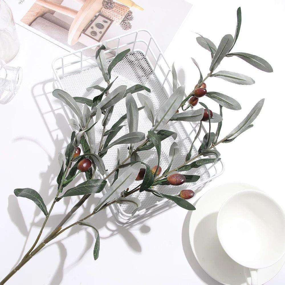 Props Vase Decoration Simulated Artificial Olive Leaf Olive Branch Floral Materials Green Plant