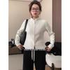 Women's Velvet Stand-Up Collar Double-Zipper Cardigan - Thickened Long-Sleeve Sweatshirt Jacket for 2025 Autumn/Winter.