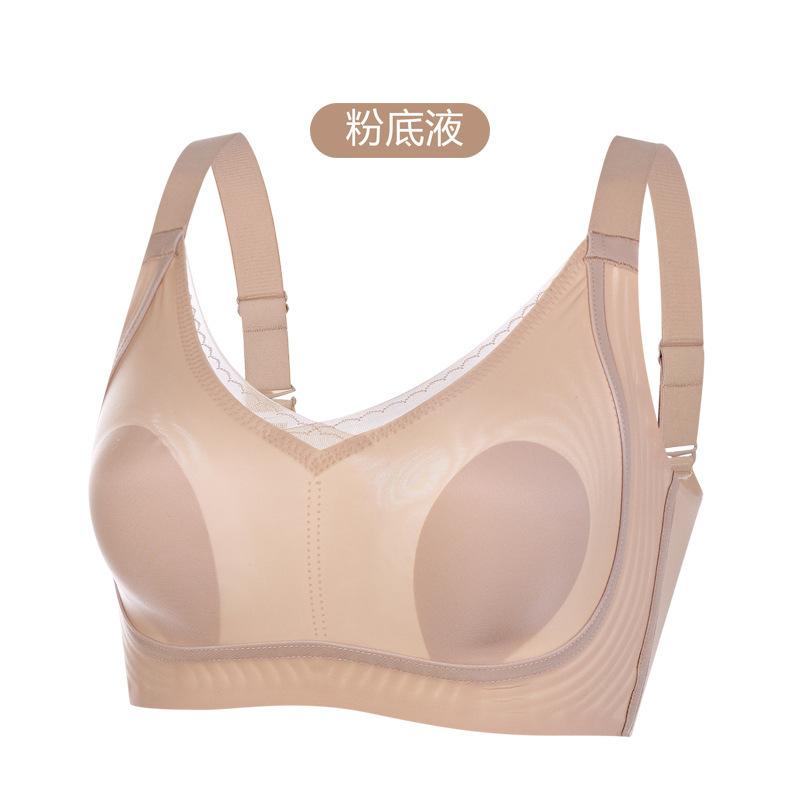 

New thin seamless invisible liquid foundation underwear big breasts show small lifting and anti-sagging soft support bra cover M（34/75ABC）