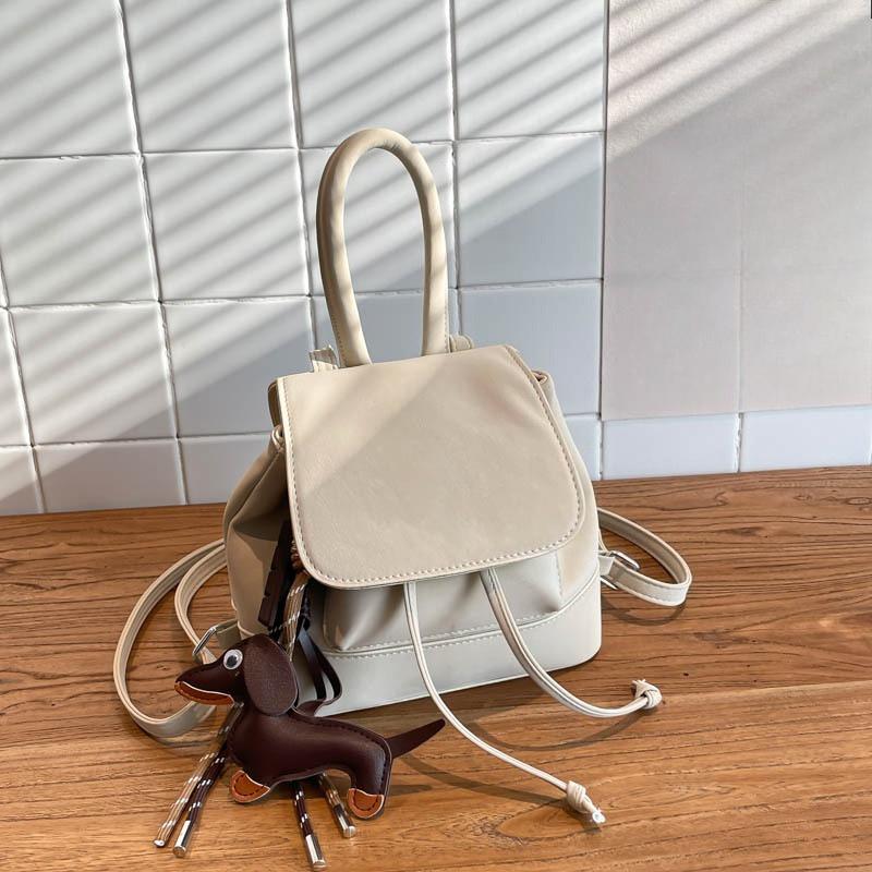 Dual Shoulder Bag, Commuter Backpack, Girlish and Versatile Handbag with a Water Bucket Design