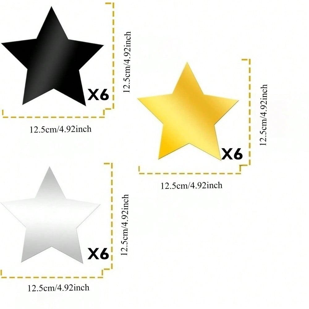 36 Pack Black Golden and Silvery Star Hanging Swirls-, No DIY | Black and Gold Party Decorations | New Years Decorations 2026 | Happy New Year 2026