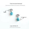 Handmade Chinese-Style Synthetic Turquoise Earrings: Retro Ethnic Design for Women