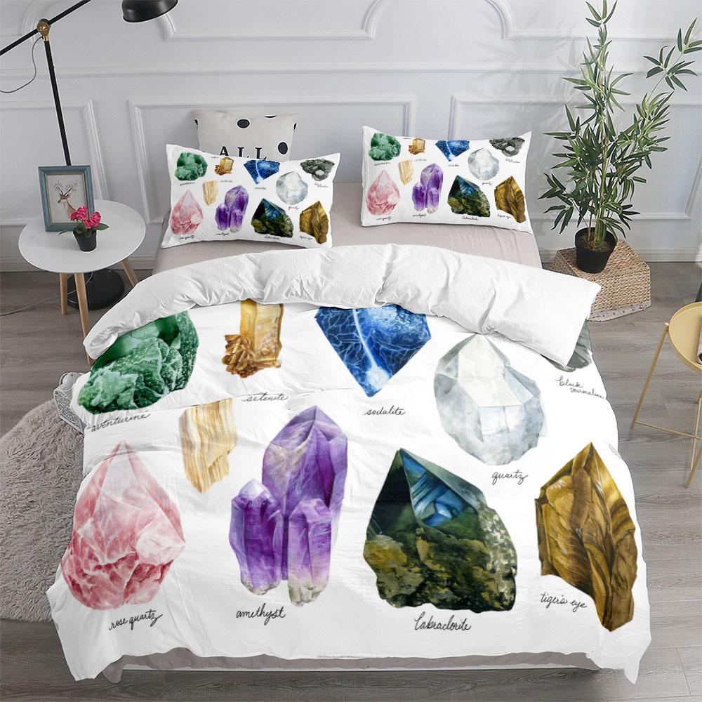 

Comforter Watercolor Crystal Art King Queen Double Full Twin Single Size Set Comforter (quilt)-EU Single(135*200cm)3pcs