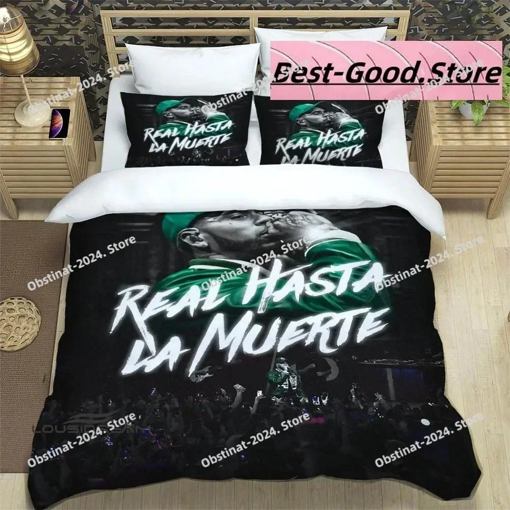 3D Fashion Rapper Anuel AA Bedding Set Printed Single Comforter Quilt Bed Cover Duvet Cover Pillow Case 3 Pieces Kids Adult Size