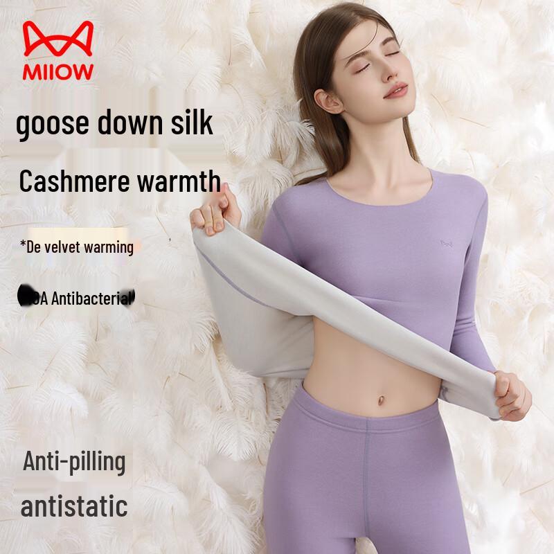 Miiow Goose Down Cashmere Silk Blend Thermal Underwear Set