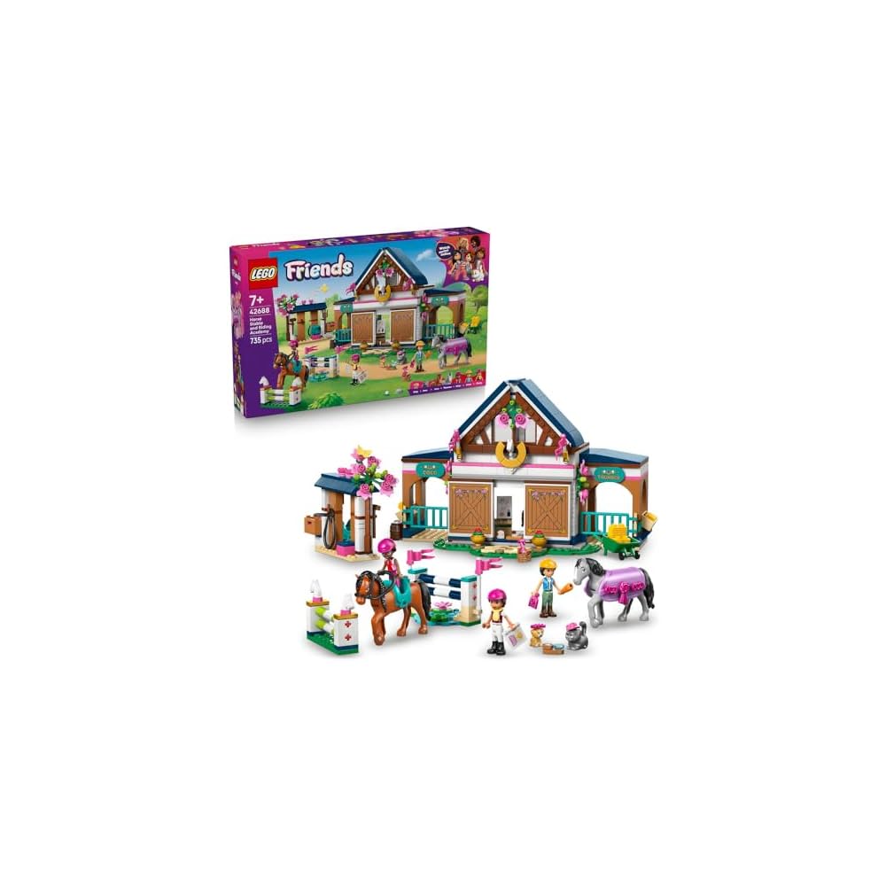 

LEGO Friends Horse Academy and Stable Building Set 42688 for Kids Age 7-9, Creative Play Toy