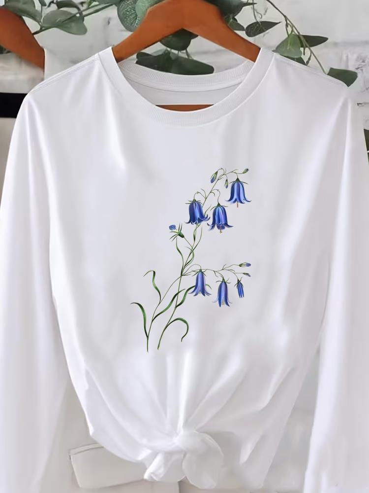 (Asian Size) Long Sleeve T Shirt Tee O-neck Leopard Love Heart Print Autumn Winter Spring Women Clothing Casual Fashion Top Graphic T-shirts