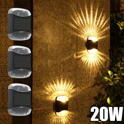 20W Solar Wall Light Outdoor Garden Courtyard Decorative Light Waterproof IP65 Wall Lamp Outdoor Solar Para Exterior