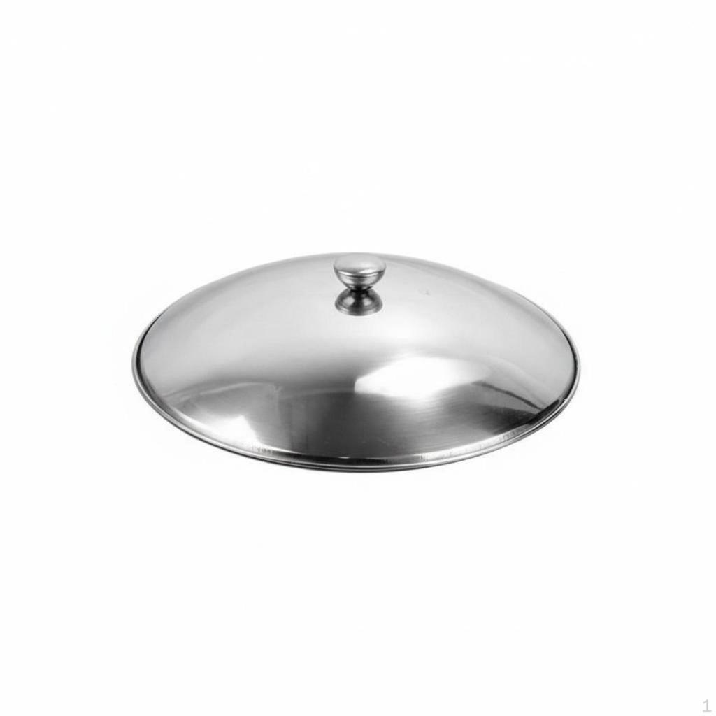 Stainless Steel Pot Lid Heavy Duty Chafing Dish Cover Sturdy Domed Wok for Restaurant Owners,
