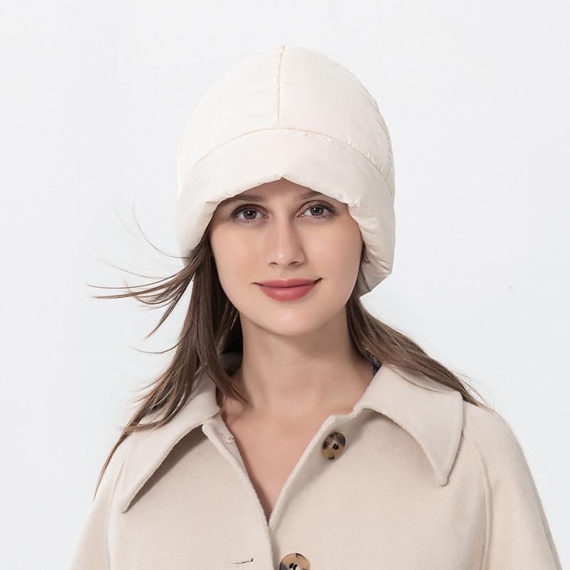 European & American Fleece-lined Windproof Winter Hat - Warm & Thick Feather Velvet Sleep Cap