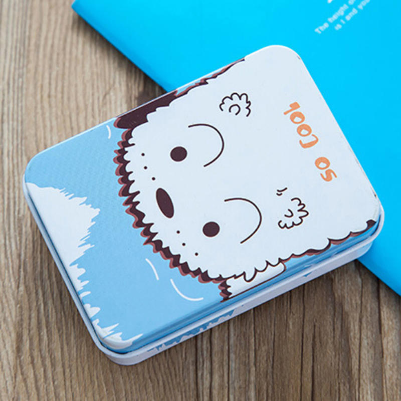 Mini Puszka Metalowy Pojemnik Mały Prostokąt Urocze Pudełko do Przechowywania Wzór,