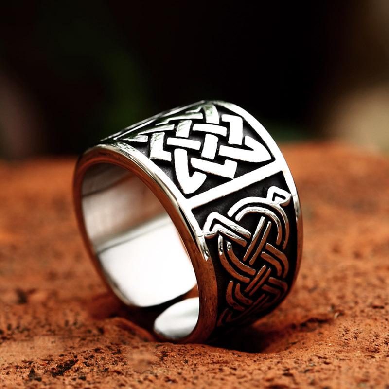 Adjustable Viking Odin Rune Retro Popular Men's Pure Ring Hand Jewelry