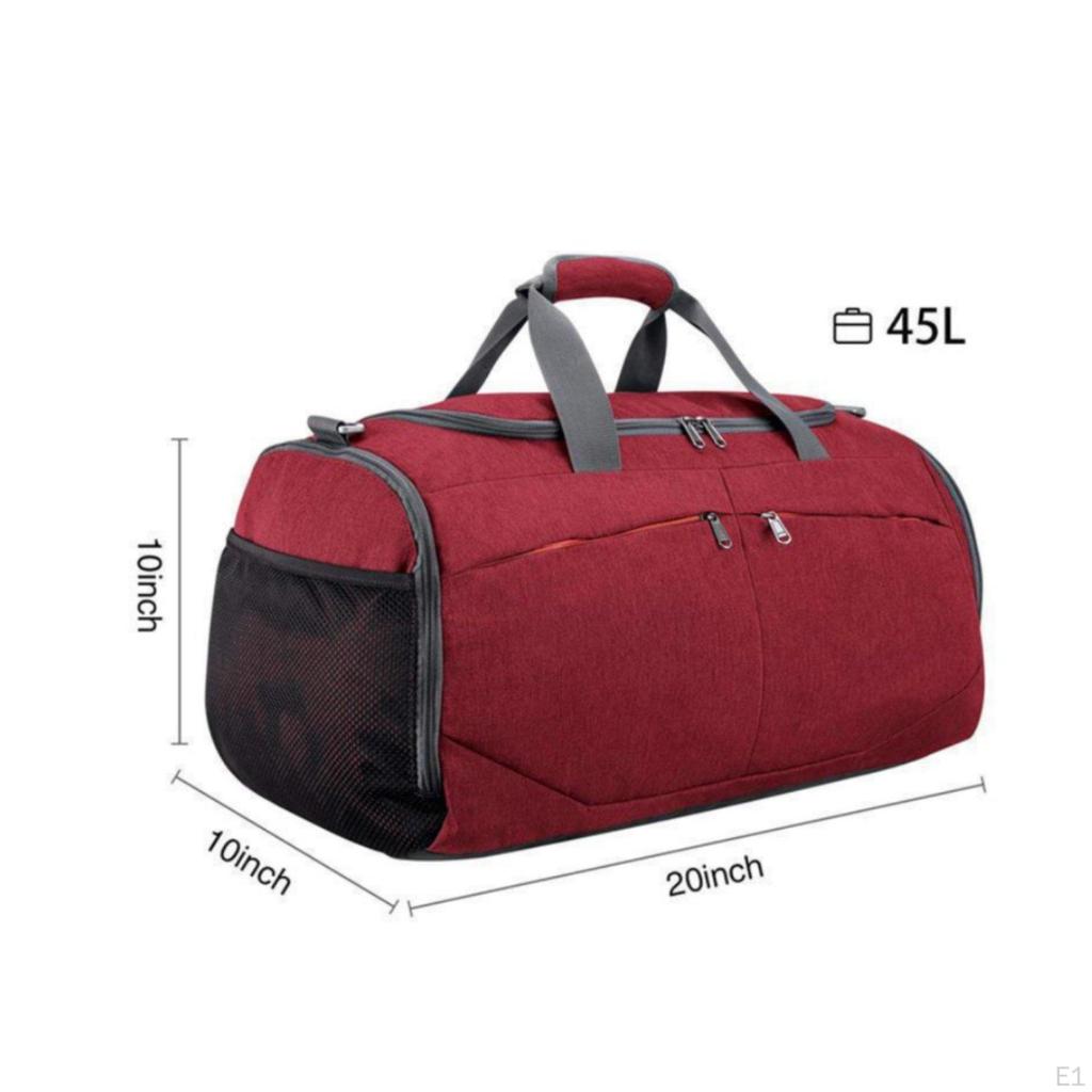 Waterproof Compartment Gym Bag Retro Duffel Multi Pocket Large Travel