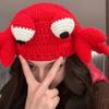 Eyes Crab Beanies Hat Knit Drawstring Hat Sweet Crab Pullover Cap  Outdoor