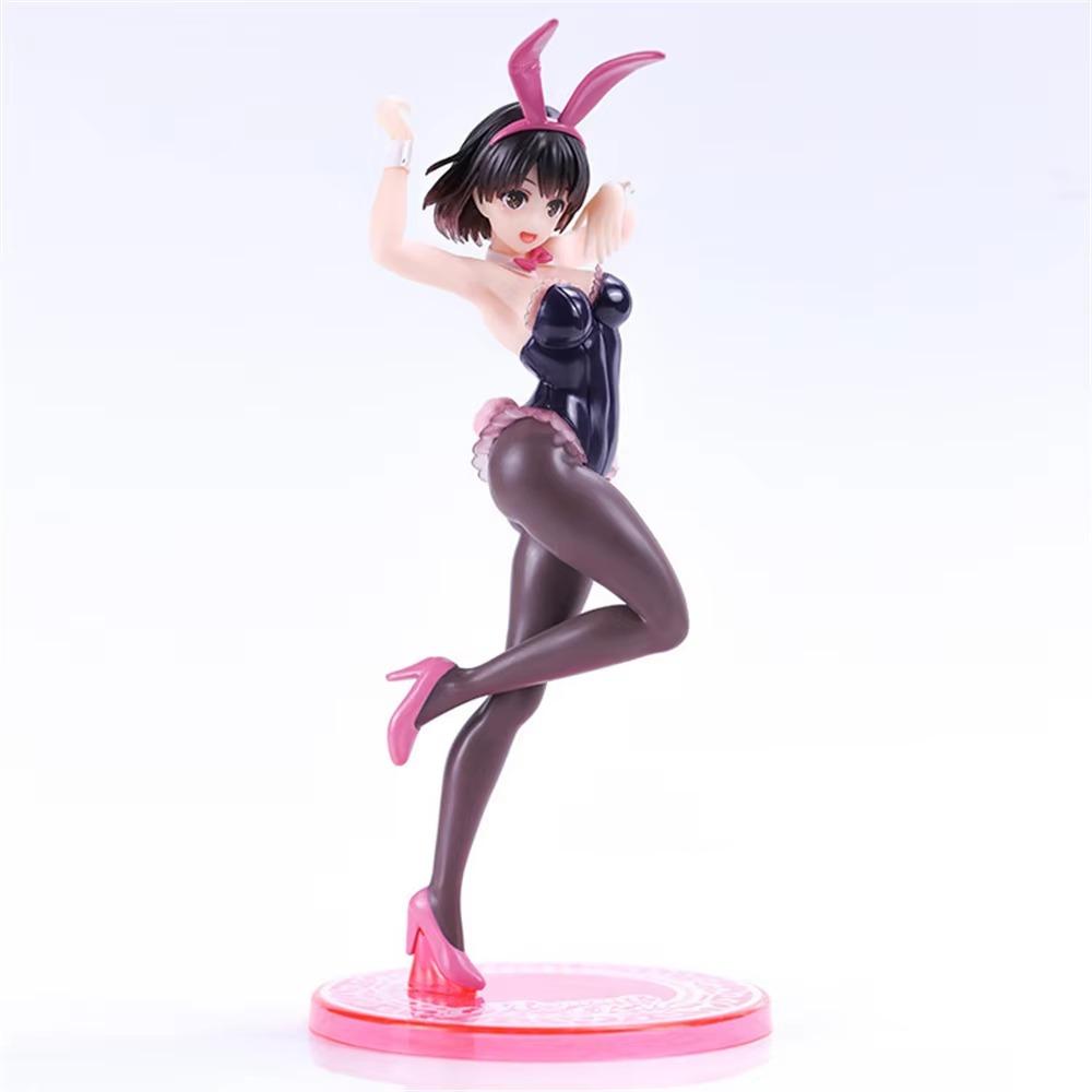 Anime Character Aki Tomoya Bunny Girl Megumi Kato Sexy Standing Posture Car Desktop Ornament Small Figurines & Miniatures