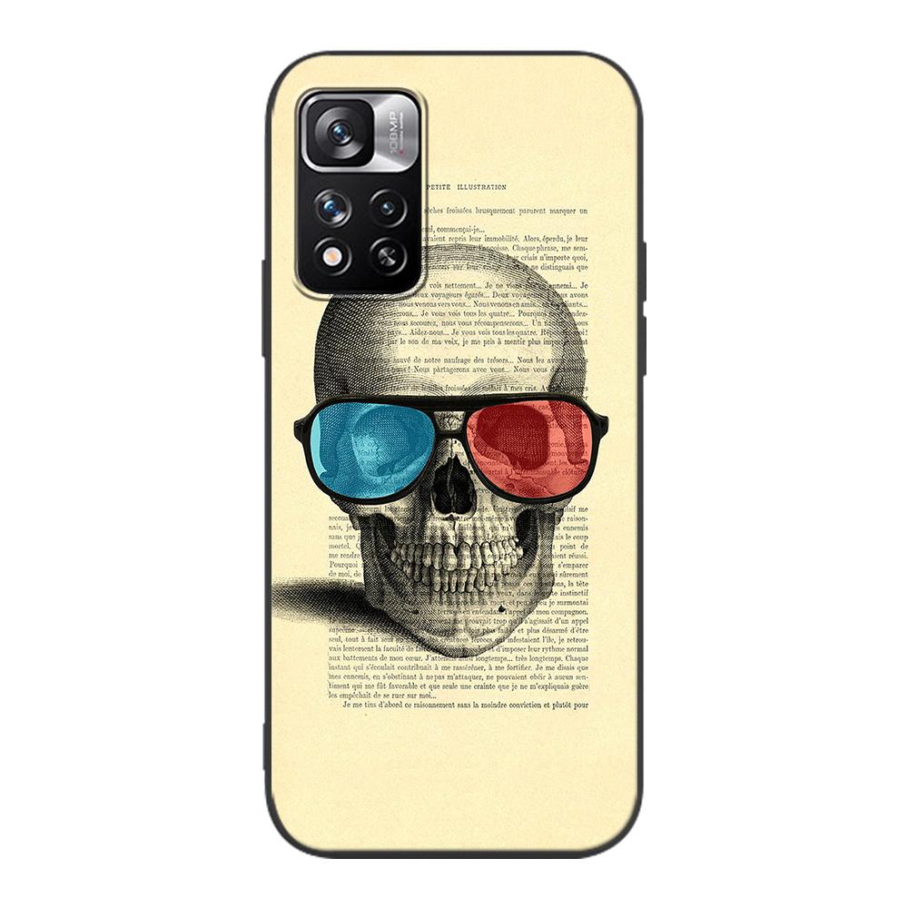 Skull With Roses Case for Xiaomi Redmi Note 9S 9 8 10 11 Pro 9C 9A 7 8T 7A 8A 6A 6 10S Black Soft Silicone Phone Cover Coque
