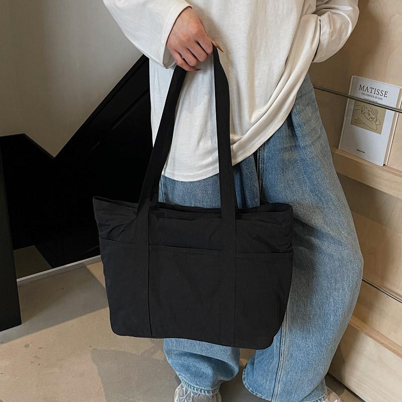 Women Large Capacity Tote Bag Commuter Canvas Bag Student Class Shoulder Bag
