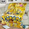 2025 New Cute Pikachu Pokemon Cartoon Gift Soft Plush Blanket,Flannel Throw Blanket for Living Room Bedroom Bed Sofa Cover Kids