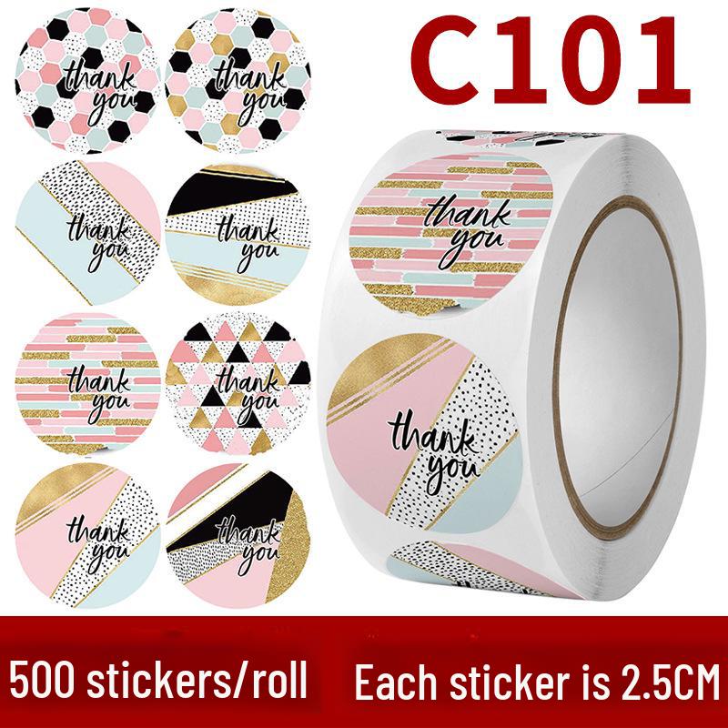 Floral Thank You Stickers: Cute Roll of Wedding Sealing Labels