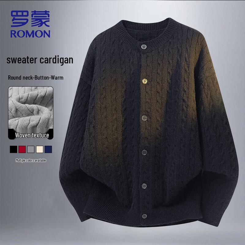 Romon Men s Thickened Button-Front Cardigan Sweater M
