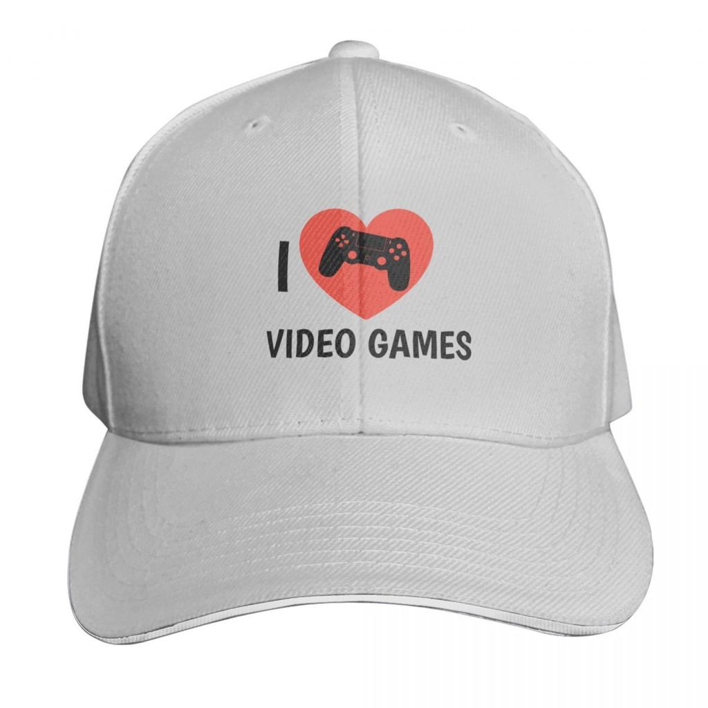 I Love Video Games Baseball Cap Sunscreen Sun Cap Rugby Fashion Beach Golf Wear Unisex Womens