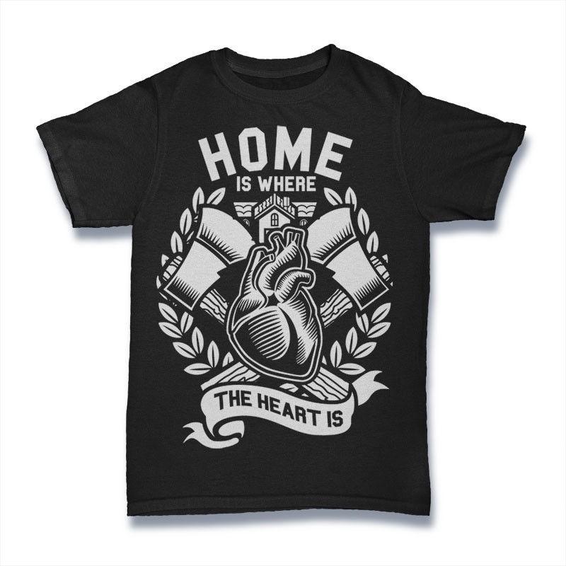 

Home Is Where The Heart Is T-Shirt. 100% Cotton Premium Tee NEW M
